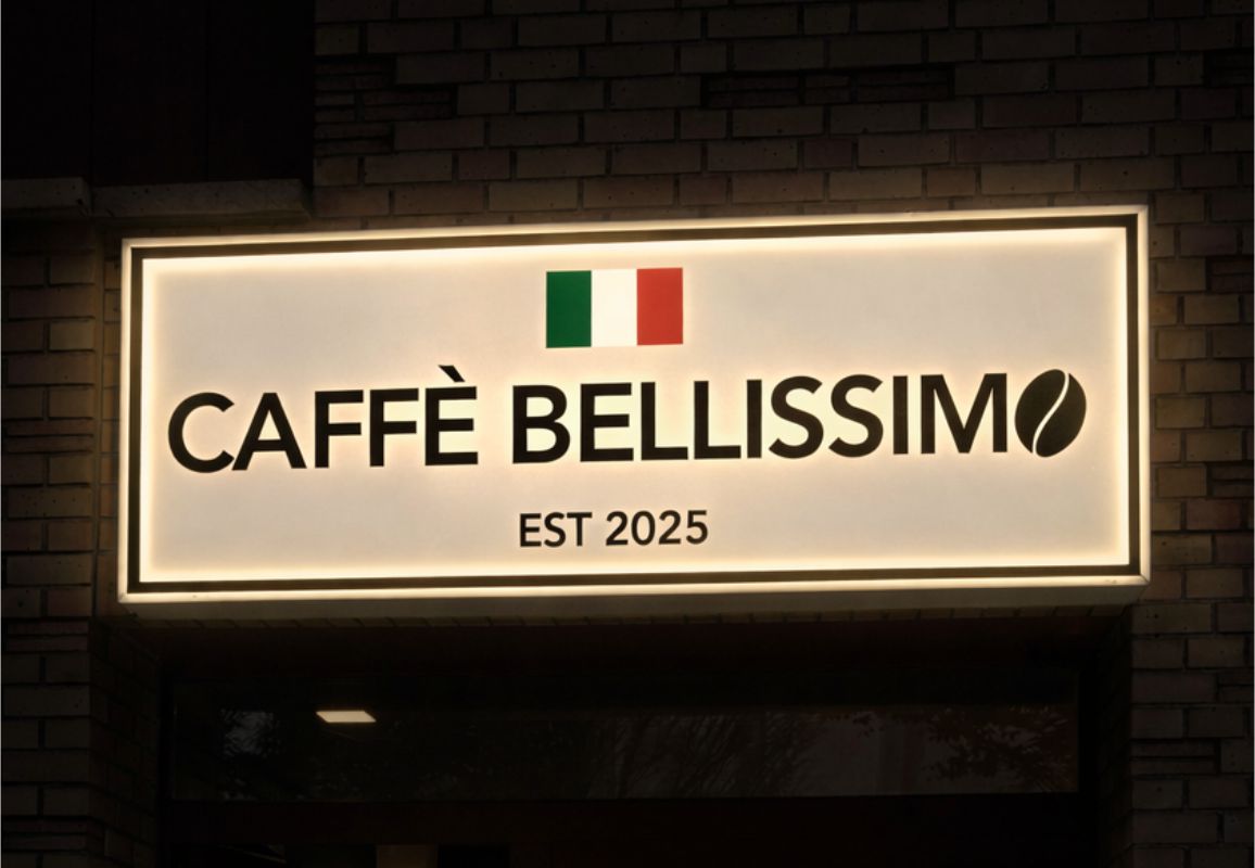 Homlokzati világító tábla